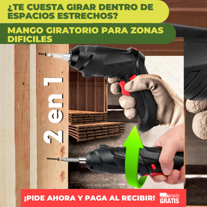 🔥 Destornillador Recargable 47 Pzas. PowerFix® | Atornilla fácil hasta en los rincones más complicados 🔧